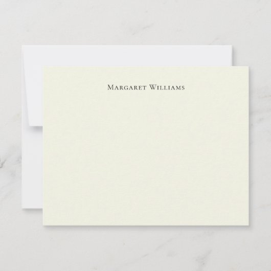 Classic Ecru Ivory White Cream Paper Personalisier Mitteilungskarte (Vorderseite)