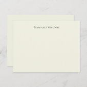 Classic Ecru Ivory White Cream Paper Personalisier Mitteilungskarte (Vorne/Hinten)
