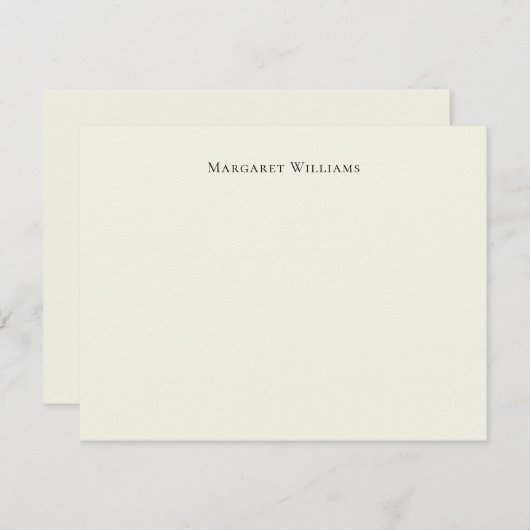 Classic Ecru Ivory White Cream Paper Personalisier Mitteilungskarte (Vorne/Hinten)