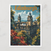 Classic Edinburgh Scotland Retro Vintage Travel Postkarte (Vorderseite)