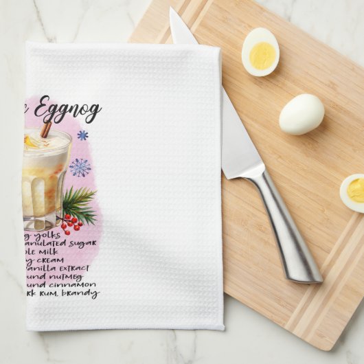 Classic Eggnog Cocktail Rezept Weihnachtsfeiertag Geschirrtuch (Viertel Falte)