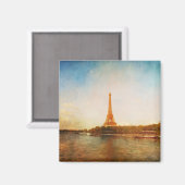 Classic Eiffel Tower Paris Square Magnet (Vorderseite/Rückseite)