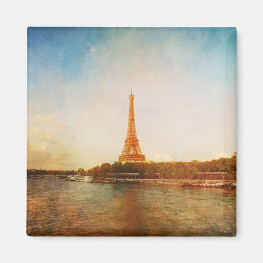 Classic Eiffel Tower Paris Square Magnet (Vorne)