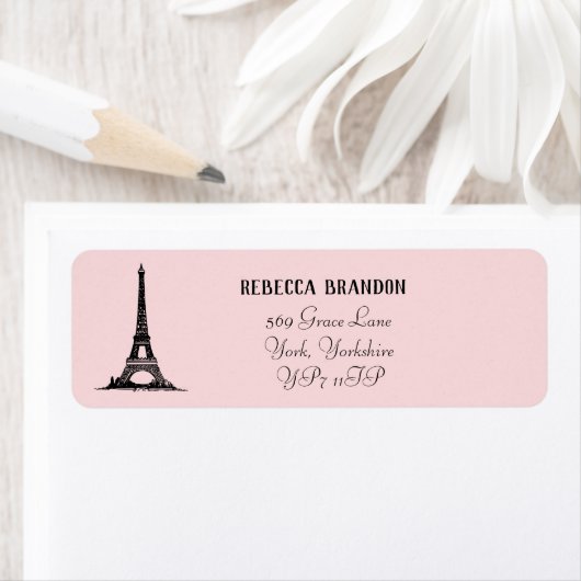 Classic Eiffel Tower Script Rücksendeadresse (Insitu)