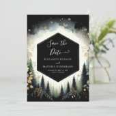 Classic Einzigartige Waldhochzeit Save The Date (Stehend Vorderseite)