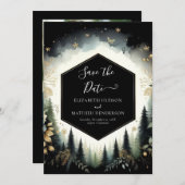 Classic Einzigartige Waldhochzeit Save The Date (Vorne/Hinten)