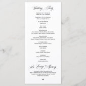 Classic Elegance Black Script, Wedding Ceremony P Programm (Rückseite)