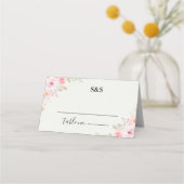 Classic Elegance: Blush Rose Wedding Platzkarte (Vorderseite)