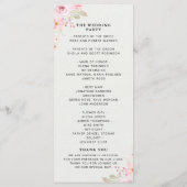 Classic Elegance: Blush Rose Wedding Programm (Rückseite)