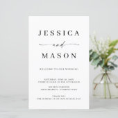 Classic Elegance Budget Hochzeitsprogramm (Stehend Vorderseite)