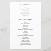 Classic Elegance Budget Hochzeitsprogramm (Rückseite)