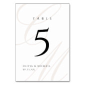 Classic Elegance Calligraphy Monogram Wedding Tischnummer (Rückseite)