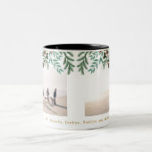 Classic Elegance Christmas Holiday Two Photo Zweifarbige Tasse (Mittel)