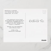 Classic Elegance Foil Foto Danke Postcard Folie Einladungspostkarte (Rückseite)