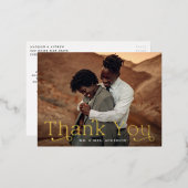 Classic Elegance Foil Foto Danke Postcard Folie Einladungspostkarte (Vorderseite/Rückseite)