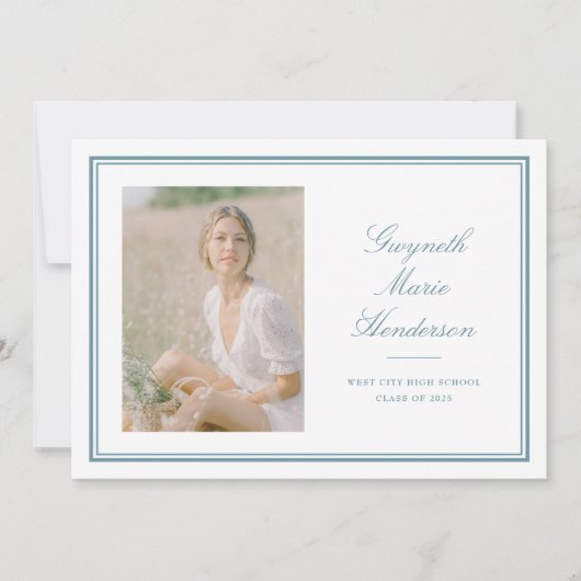 Classic Elegance Foto Abschluss Ankündigung (Vorderseite)