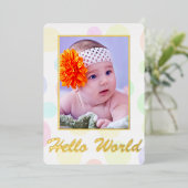 Classic Elegance Foto FOIL Geburtserklärung Folieneinladung (Stehend vorne)