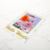 Classic Elegance Foto FOIL Geburtserklärung Folieneinladung (Gedreht)