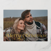 Classic Elegance Gold Frohe Weihnachtskarte Folieneinladung (Vorderseite)