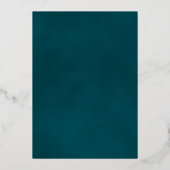 Classic Elegance Gold on Dark Teal Formal Wedding Folieneinladung (Rückseite)
