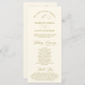 Classic Elegance Gold Script, Hochzeitsfeier Programm (Vorne/Hinten)