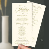 Classic Elegance Gold Script, Hochzeitsfeier Programm