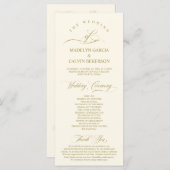 Classic Elegance Gold Script, Hochzeitsfeier Programm (Vorne/Hinten)
