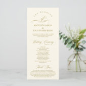 Classic Elegance Gold Script, Hochzeitsfeier Programm (Stehend Vorderseite)