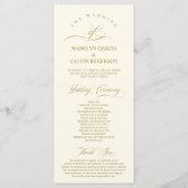 Classic Elegance Gold Script, Hochzeitsfeier Programm (Vorderseite)