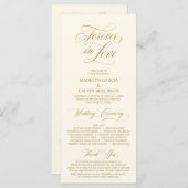Classic Elegance Gold Script, Hochzeitsfeier Programm (Vorne/Hinten)