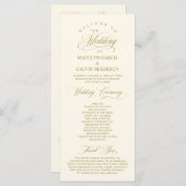 Classic Elegance Gold Script, Hochzeitsfeier Programm (Vorne/Hinten)