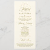 Classic Elegance Gold Script, Hochzeitsfeier Programm (Vorderseite)