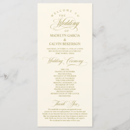 Classic Elegance Gold Script, Hochzeitsfeier Programm