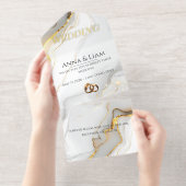 Classic Elegance Gold Wedding Invitation All-in-One-Einladung (Abreißstreifen)