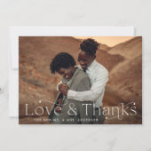 Classic Elegance Liebe und Dank Black Foto Dankeskarte (Vorderseite)