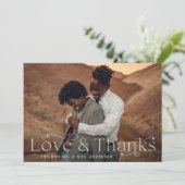 Classic Elegance Liebe und Dank Black Foto Dankeskarte (Stehend Vorderseite)