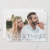 Classic Elegance Liebe und Dank Navy Foto Dankeskarte (Vorderseite)