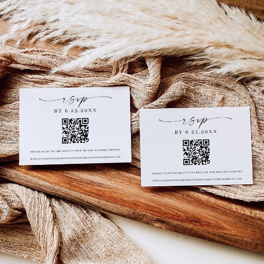 Classic Elegance Modern Wedding RSVP QR code Einladung