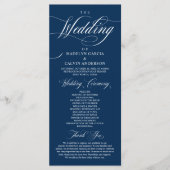Classic Elegance Navy Blue, Hochzeitfeier Prog Programm (Vorderseite)