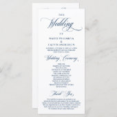 Classic Elegance Navy Blue, Hochzeitserie Programm (Vorne/Hinten)
