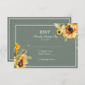 Classic Elegance Sage Watercolor Sonnenblumenhochz RSVP Karte (Vorne/Hinten)
