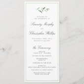 Classic Elegance Script Greenerity Wedding Program Menükarte (Vorderseite)