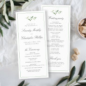 Classic Elegance Script Greenerity Wedding Program Menükarte