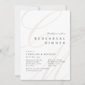 Classic Elegance Script Monogram Probe Dinner Einladung (Vorderseite)