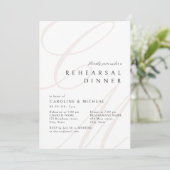 Classic Elegance Script Monogram Probe Dinner Einladung (Stehend Vorderseite)