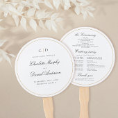 Classic Elegance Script Monogram Wedding Program H Fächer