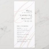 Classic Elegance Script Monogram Wedding Program Menükarte (Vorderseite)