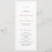Classic Elegance Script Monogram Wedding Program Menükarte (Vorderseite)
