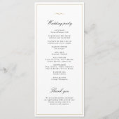 Classic Elegance Script Monogram Wedding Program Menükarte (Rückseite)