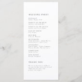 Classic Elegance Script Monogram Wedding Program Programm (Rückseite)